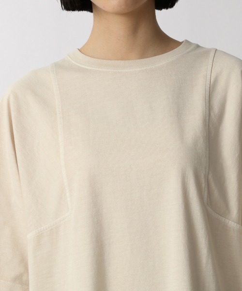 LOWRYS FARM（ローリーズファーム）の「ピグメントキリカエＳＳ　947810（Tシャツ/カットソー・レディース・チャコールグレー/パープル/オレンジ/グリーン/アイボリー・FREE）」の9枚目の写真