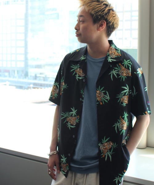 MANASTASH（マナスタッシュ）の「MANASTASH × CAL O LINE / マナスタッシュ×キャルオーライン HAWAIAN SHIRT/JUNGLE FEVER ハワイアンシャツ アロハシャツ（シャツ/ブラウス・メンズ・ホワイト/ブラック・MEDIUM/X-LARGE/LARGE）」の5枚目の写真