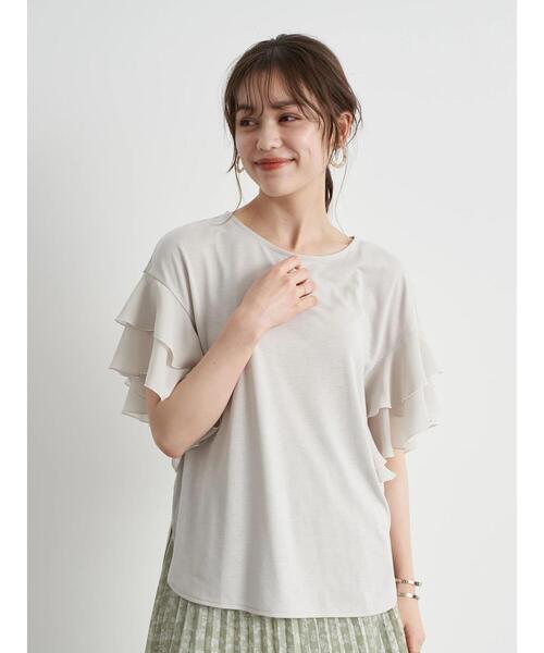 earth music&ecology（アースミュージックアンドエコロジー）の「袖フリルプルオーバー ＊（Tシャツ/カットソー・レディース・ラベンダー/ミント/オフホワイト/サックスブルー・FREE）」の5枚目の写真