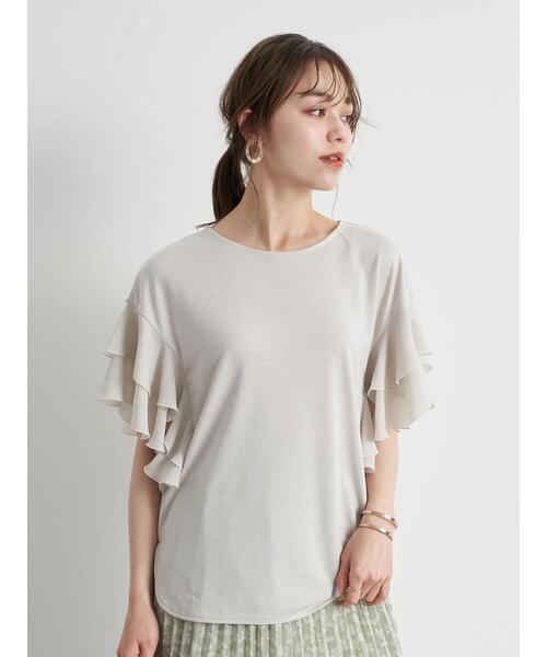 earth music&ecology（アースミュージックアンドエコロジー）の「袖フリルプルオーバー ＊（Tシャツ/カットソー・レディース・ラベンダー/ミント/オフホワイト/サックスブルー・FREE）」の17枚目の写真