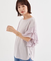 earth music&ecology | 袖フリルプルオーバー ＊(Tシャツ/カットソー)