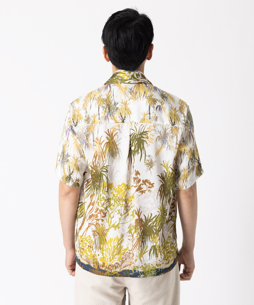DESIGNWORKS(デザインワークス)の「イタリア PRINT 半袖 オープンカラーシャツ(シャツ/ブラウス・メンズ・ライトブラウン/ネイビー/グリーン・46/48)」の15枚目の写真