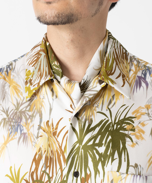 DESIGNWORKS(デザインワークス)の「イタリア PRINT 半袖 オープンカラーシャツ(シャツ/ブラウス・メンズ・ライトブラウン/ネイビー/グリーン・46/48)」の18枚目の写真