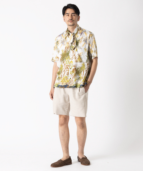 DESIGNWORKS(デザインワークス)の「イタリア PRINT 半袖 オープンカラーシャツ(シャツ/ブラウス・メンズ・ライトブラウン/ネイビー/グリーン・46/48)」の11枚目の写真