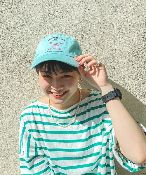 CIAOPANIC TYPY（チャオパニックティピー）の「【Nii Hello Coffee Club】スーベニア キャップ（キャップ・レディース・ネイビー/ベージュ/ミント/パープル/ブラック・ONE SIZE）」の14枚目の写真