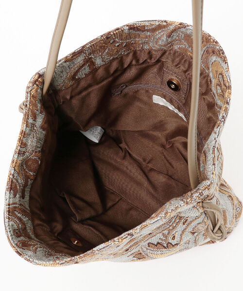 B:MING by BEAMS（ビーミングバイビームス）の「B:MING by BEAMS / ペイズリー柄 巾着バッグ（ショルダーバッグ・レディース・ブラック/ベージュ/サックスブルー・ONE SIZE）」の14枚目の写真