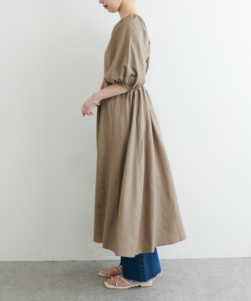 natural couture(ナチュラルクチュール)の「リネン混ねじりワンピース(ワンピース・レディース・モカ/ピンク/ブラック/グリーン・FREE)」の15枚目の写真