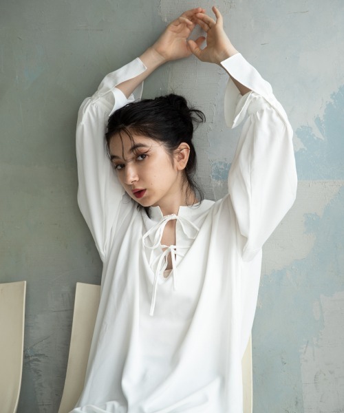 eL（エル）の「【eL】Front Ribbon Shirt/219345（シャツ/ブラウス 