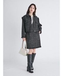 近年 セルフォード ツイードジャンパードレス レディース ワンピース  