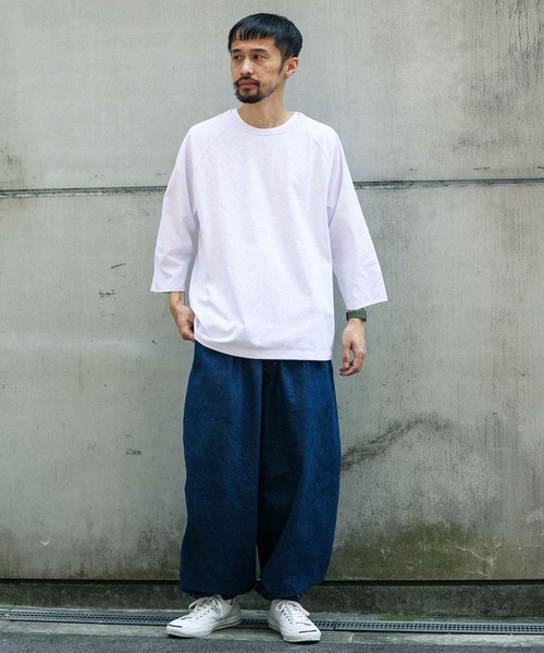 URBAN RESEARCH Sonny Label（アーバンリサーチサニーレーベル）の「『接触冷感/吸水速乾/UVカット』UR TECH ICE SUMMERラグラン七分袖Tシャツ（Tシャツ/カットソー・メンズ・ブラウン/ライトブルー/オフホワイト・MEDIUM/LARGE）」の8枚目の写真