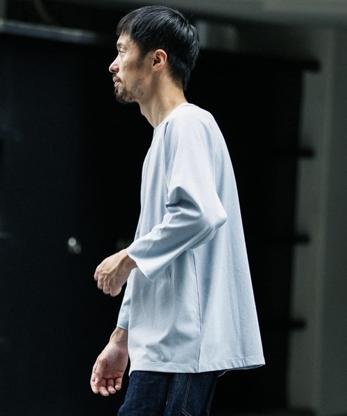 URBAN RESEARCH Sonny Label（アーバンリサーチサニーレーベル）の「『接触冷感/吸水速乾/UVカット』UR TECH ICE SUMMERラグラン七分袖Tシャツ（Tシャツ/カットソー・メンズ・ブラウン/ライトブルー/オフホワイト・MEDIUM/LARGE）」の17枚目の写真