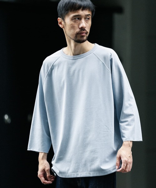 URBAN RESEARCH Sonny Label（アーバンリサーチサニーレーベル）の「『接触冷感/吸水速乾/UVカット』UR TECH ICE SUMMERラグラン七分袖Tシャツ（Tシャツ/カットソー・メンズ・ブラウン/ライトブルー/オフホワイト・MEDIUM/LARGE）」の20枚目の写真