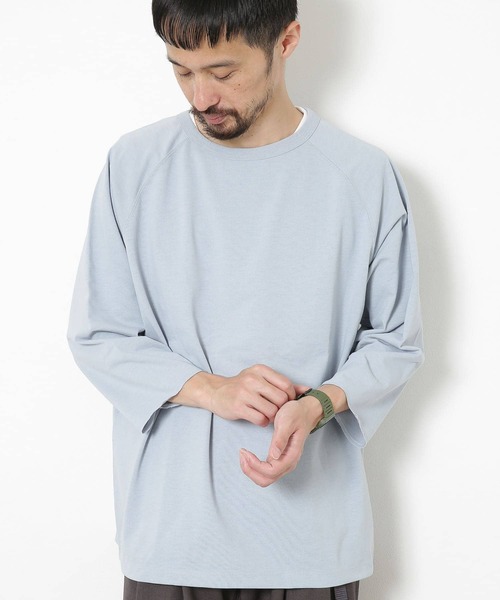 URBAN RESEARCH Sonny Label（アーバンリサーチサニーレーベル）の「『接触冷感/吸水速乾/UVカット』UR TECH ICE SUMMERラグラン七分袖Tシャツ（Tシャツ/カットソー・メンズ・ブラウン/ライトブルー/オフホワイト・MEDIUM/LARGE）」の4枚目の写真