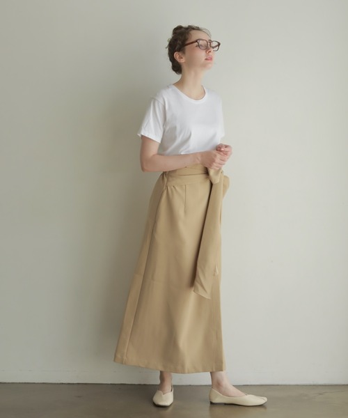 onetome（ワントゥーミー）の「ロングラップスカート（スカート・レディース・ベージュ/グリーン・FREE）」の17枚目の写真