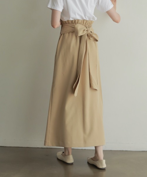onetome（ワントゥーミー）の「ロングラップスカート（スカート・レディース・ベージュ/グリーン・FREE）」の12枚目の写真