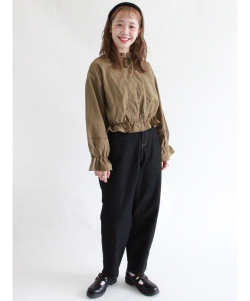 ehka sopo（エヘカソポ）の「バルーンデニムパンツ（デニムパンツ・レディース・ブラック/ネイビー・ﾌﾘ-）」の3枚目の写真