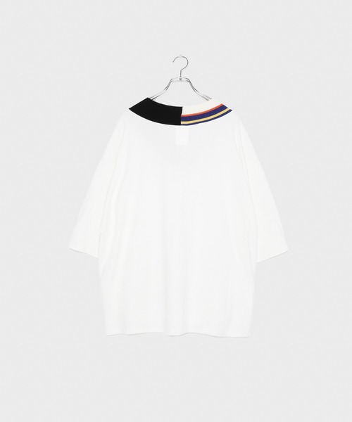 LEGENDA（レジェンダ）の「レジェンダ クレイジーパターン VネックTシャツ / LEGENDA Crazy Pattern V-Neck T-Shirt（Tシャツ/カットソー・レディース・ホワイト/ブラック・FREE）」の8枚目の写真