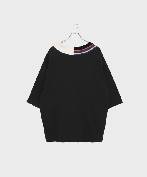 LEGENDA（レジェンダ）の「レジェンダ クレイジーパターン VネックTシャツ / LEGENDA Crazy Pattern V-Neck T-Shirt（Tシャツ/カットソー・レディース・ホワイト/ブラック・FREE）」の5枚目の写真