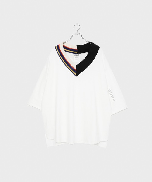 LEGENDA（レジェンダ）の「レジェンダ クレイジーパターン VネックTシャツ / LEGENDA Crazy Pattern V-Neck T-Shirt（Tシャツ/カットソー・レディース・ホワイト/ブラック・FREE）」の21枚目の写真