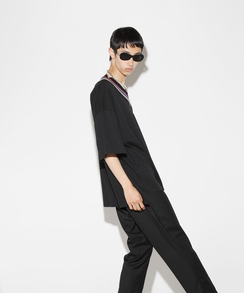 LEGENDA（レジェンダ）の「レジェンダ クレイジーパターン VネックTシャツ / LEGENDA Crazy Pattern V-Neck T-Shirt（Tシャツ/カットソー・レディース・ホワイト/ブラック・FREE）」の15枚目の写真