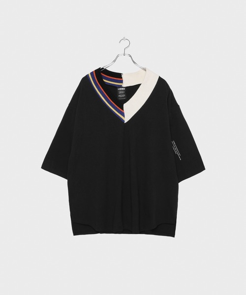 LEGENDA（レジェンダ）の「レジェンダ クレイジーパターン VネックTシャツ / LEGENDA Crazy Pattern V-Neck T-Shirt（Tシャツ/カットソー・レディース・ホワイト/ブラック・FREE）」の14枚目の写真