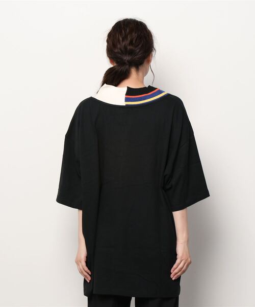 LEGENDA（レジェンダ）の「レジェンダ クレイジーパターン VネックTシャツ / LEGENDA Crazy Pattern V-Neck T-Shirt（Tシャツ/カットソー・レディース・ホワイト/ブラック・FREE）」の12枚目の写真