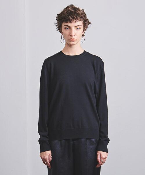 UNITED ARROWS(ユナイテッドアローズ)の「<UNITED ARROWS>クルーネック ロングスリーブニット G(ニット/セーター・レディース・ネイビー/ピンク・フリー)」の3枚目の写真