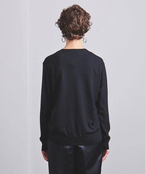 UNITED ARROWS(ユナイテッドアローズ)の「<UNITED ARROWS>クルーネック ロングスリーブニット G(ニット/セーター・レディース・ネイビー/ピンク・フリー)」の4枚目の写真