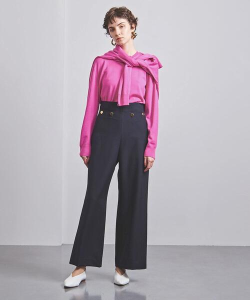 UNITED ARROWS(ユナイテッドアローズ)の「<UNITED ARROWS>クルーネック ロングスリーブニット G(ニット/セーター・レディース・ネイビー/ピンク・フリー)」の9枚目の写真
