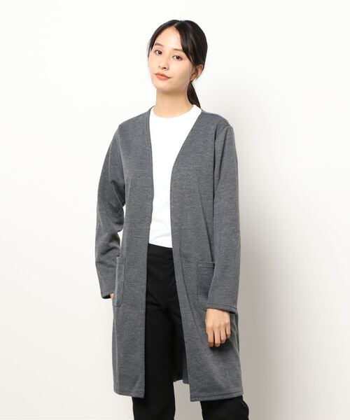 BELLUNA PLUS(ベルーナ)の「サカリバ素材トッパーカーディガン(カーディガン/ボレロ・レディース・ネイビー/チャコール/モカ・LARGE/X-LARGE/MEDIUM)」の5枚目の写真