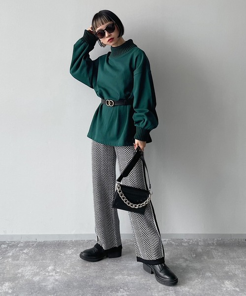 PAGEBOY（ページボーイ）の「ヘリンボーンニットパンツ（その他パンツ・レディース・ブラック/グリーン系その他・FREE）」の9枚目の写真