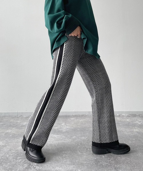 PAGEBOY（ページボーイ）の「ヘリンボーンニットパンツ（その他パンツ・レディース・ブラック/グリーン系その他・FREE）」の11枚目の写真