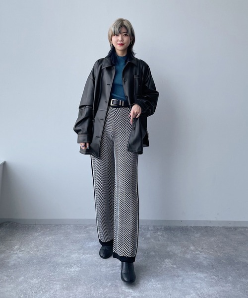 PAGEBOY（ページボーイ）の「ヘリンボーンニットパンツ（その他パンツ・レディース・ブラック/グリーン系その他・FREE）」の15枚目の写真