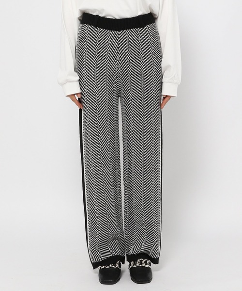 PAGEBOY（ページボーイ）の「ヘリンボーンニットパンツ（その他パンツ・レディース・ブラック/グリーン系その他・FREE）」の4枚目の写真
