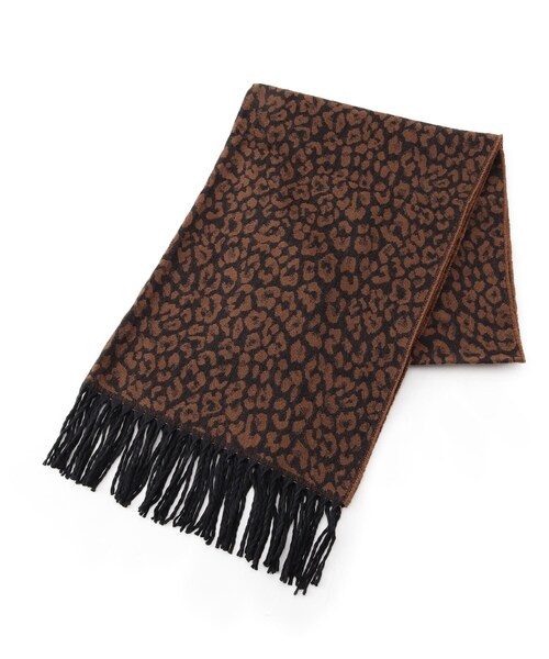 DRESKIP（ドレスキップ）の「◆ジャカードヒョウ柄ストール（ストール/ショール・レディース・ブラウン系4/ブラック系3/ベージュ系3・00）」の2枚目の写真