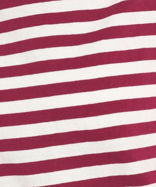 ichi(イチ)の「【ichi(イチ)】コットンボーダーロンT(Tシャツ/カットソー・レディース・ブラック/ボルドー/キャメル・FREE)」の13枚目の写真