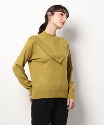 Te chichi | V切替柄編みハイネックニット(ニット/セーター)