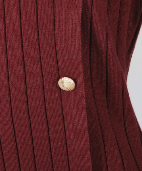 Julia Boutique（ジュリアブティック）の「金ボタン付きリブニットタイトワンピース/21656（ワンピース・レディース・ブラック/ボルドー/モカ・ONE）」の15枚目の写真