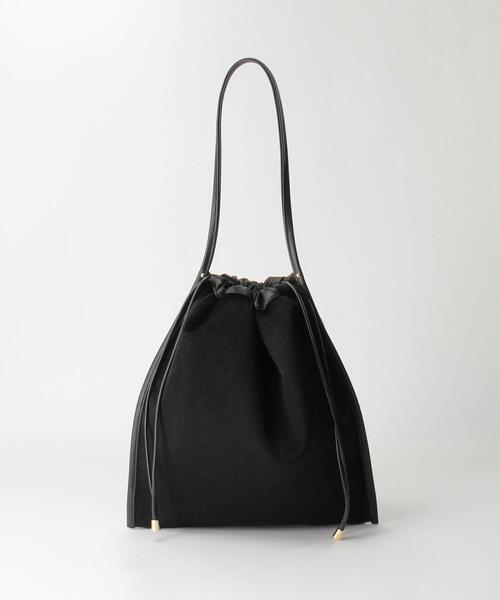 THE STATION STORE(ザ ステーション ストア)の「CC ハラコ風 巾着 ショルダーバッグ(ショルダーバッグ・レディース・ブラック/ベージュ・FREE)」の2枚目の写真