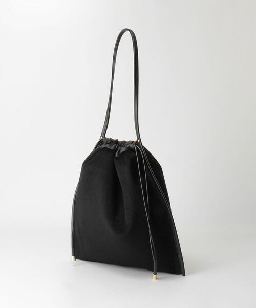 THE STATION STORE(ザ ステーション ストア)の「CC ハラコ風 巾着 ショルダーバッグ(ショルダーバッグ・レディース・ブラック/ベージュ・FREE)」の3枚目の写真