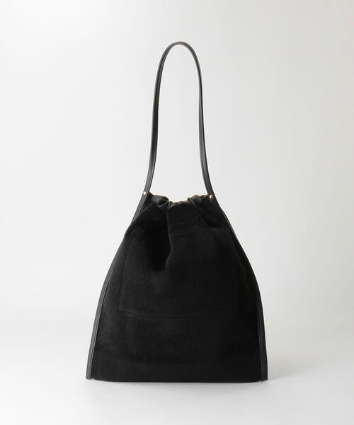 THE STATION STORE(ザ ステーション ストア)の「CC ハラコ風 巾着 ショルダーバッグ(ショルダーバッグ・レディース・ブラック/ベージュ・FREE)」の4枚目の写真