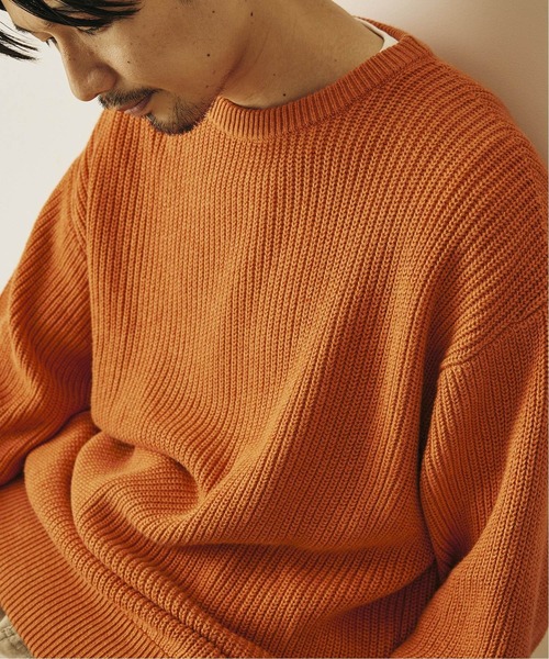 417 EDIFICE（フォーワンセブンエディフィス）の「◆コットンカシミヤ アゼ クルーネック（ニット/セーター・メンズ・ホワイト/グレー/グレー系その他/ブルー系その他/オレンジ・SMALL/MEDIUM/LARGE）」の11枚目の写真