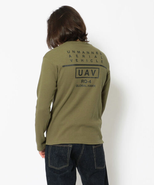 AVIREX(アヴィレックス)の「長袖 サーチャー ミニワッフル Tシャツ / LONGSLEEVE SEARCHER MINI WAFFLE T-SHIRT / アヴィレックス / AVIREX(Tシャツ/カットソー・メンズ・ブラック/オフホワイト/ネイビー/セージグリーン・XX-LARGE/X-LARGE/LARGE/MEDIUM)」の3枚目の写真