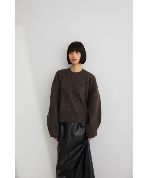 STYLEMIXER(スタイルミキサー)の「バックフォルムニット(ニット/セーター・レディース・アイボリー/ブラウン/グリーン・FREE)」の3枚目の写真