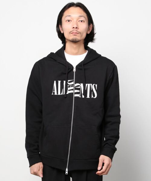 ALLSAINTS（オールセインツ）の「NICO ZIP HOODY | NICO ジップ フーディー（パーカー・メンズ・ブラック・S/M/L/XS）」の8枚目の写真