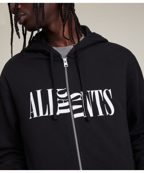 ALLSAINTS（オールセインツ）の「NICO ZIP HOODY | NICO ジップ フーディー（パーカー・メンズ・ブラック・S/M/L/XS）」の7枚目の写真