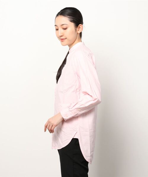 Yarmo(ヤーモ)の「YARMO/ヤーモ バンデッドカラーシャツ BANDED COLLAR SHIRT(シャツ/ブラウス・レディース・ホワイト/ピンク・S)」の3枚目の写真