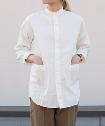 YARMO/ヤーモ　バンデッドカラーシャツ　BANDED COLLAR SHIRT