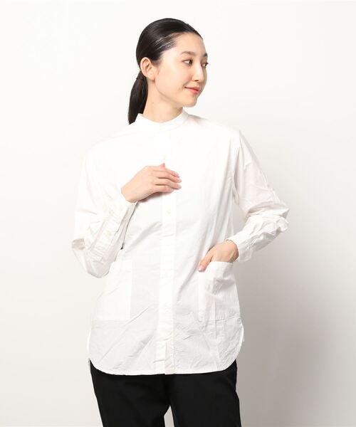 Yarmo(ヤーモ)の「YARMO/ヤーモ バンデッドカラーシャツ BANDED COLLAR SHIRT(シャツ/ブラウス・レディース・ホワイト/ピンク・S)」の13枚目の写真