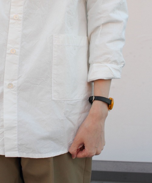 Yarmo(ヤーモ)の「YARMO/ヤーモ バンデッドカラーシャツ BANDED COLLAR SHIRT(シャツ/ブラウス・レディース・ホワイト/ピンク・S)」の9枚目の写真